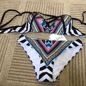Girls colorful bikini bathing suit. Size small